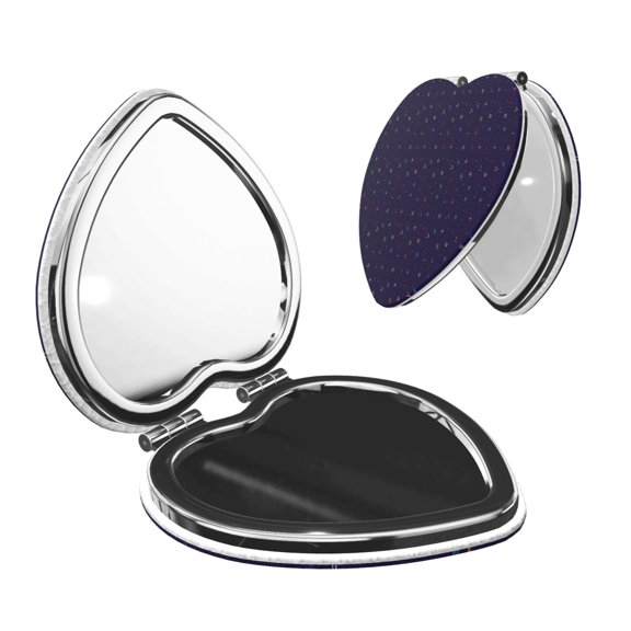 Kdxio Mathematical Symbols Pocket Mirror, 1X/2X Travel Makeup Mirror 2-Sided Folding Small Mirror Portable Double-Sided Magnifying Cosmetic Mirror for Gift-Heart Shape
