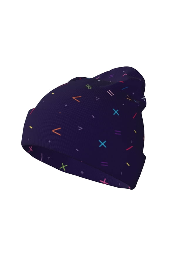Mathematical Symbols Winter Beanie for Men Women Beanie Knit Hat Cuffed Cap Beanie Knit Chunky Snow Cap
