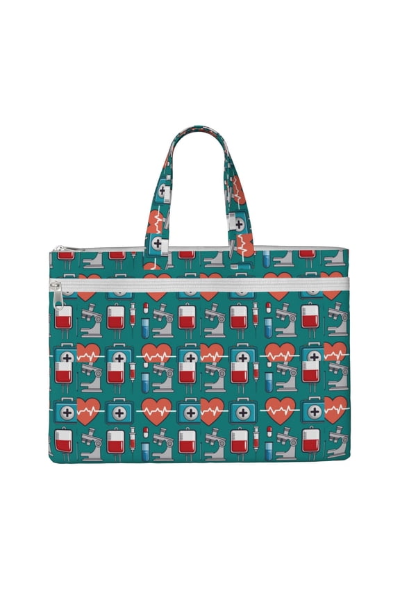 Medical Elements File Tote Document Bag Business Briefcase Bag Document Organizer Tote Briefcase for Letter A4 Files Business Teacher Office Bag