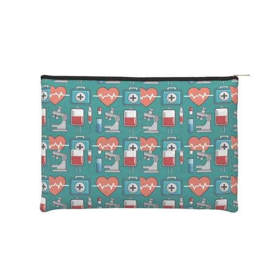 Kdxio Medical Elements Makeup Bag Toiletry Bag Canvas Makeup Bags Zipper Cosmetic Pouch Travel Cosmetic Pouch for Women Gifts