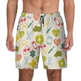 thumbnail image 1 of Kdxio Medical Icons Print Men'S Swim Trunks With Compression Liner 7 Inch Inseam Quick Dry Swim Shorts, 1 of 7