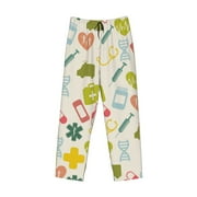 Kdxio Medical Icons Print Men's Sleep Pajama Pant Lounge Pants with Pockets
