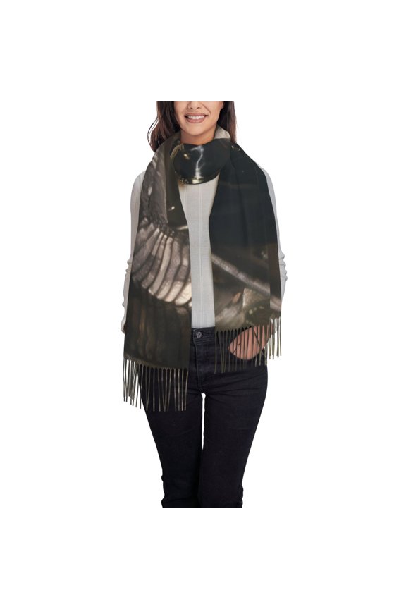 Medieval Knight And Dragon Women's Scarf Womens Winter Scarf, Fashion Scarfs for Women, Shawls and Wraps, Long Blanket Scarf