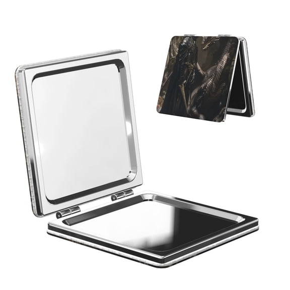 Kdxio Medieval Knight And Dragon Pocket Mirror, 1X/2X Travel Makeup Mirror 2-Sided Folding Small Mirror Portable Double-Sided Magnifying Cosmetic Mirror for Gift-Square
