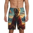 thumbnail image 1 of Kdxio Meditating Golden Retriever Print Mens Sleep Shorts Bottoms Soft Comfy Pajama Wear Pants with Drawstring Pockets, 1 of 5