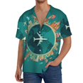 thumbnail image 1 of Kdxio Men'S Hawaiian Shirt For Men Short Sleeve Shirt Around The Planet Summer Casual Holiday Beach Button Down T-Shirts, 1 of 5