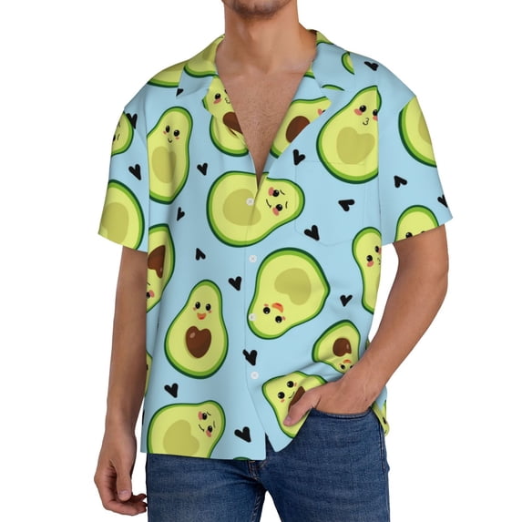 Kdxio Men'S Hawaiian Shirt For Men Short Sleeve Shirt Avocado And Hearts Summer Casual Holiday Beach Button Down T-Shirts