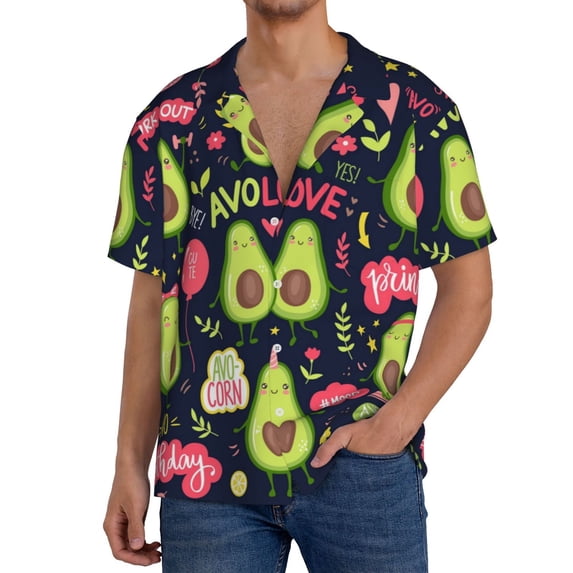 Kdxio Men'S Hawaiian Shirt For Men Short Sleeve Shirt Avocado Love Summer Casual Holiday Beach Button Down T-Shirts