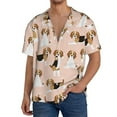 thumbnail image 1 of Kdxio Men'S Hawaiian Shirt For Men Short Sleeve Shirt Beagle Dog On Brown Summer Casual Holiday Beach Button Down T-Shirts, 1 of 5