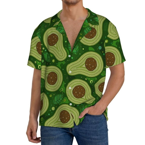 Kdxio Men'S Hawaiian Shirt For Men Short Sleeve Shirt Big Colorful Avocados Summer Casual Holiday Beach Button Down T-Shirts