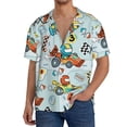 thumbnail image 1 of Kdxio Men'S Hawaiian Shirt For Men Short Sleeve Shirt Cartoon Car Racing Summer Casual Holiday Beach Button Down T-Shirts, 1 of 5