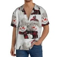 thumbnail image 1 of Kdxio Men'S Hawaiian Shirt For Men Short Sleeve Shirt Christmas Snowman With Hat Summer Casual Holiday Beach Button Down T-Shirts, 1 of 5