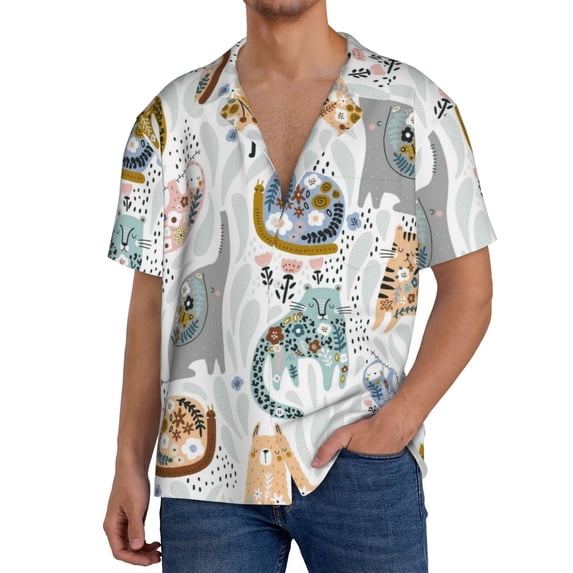 Kdxio Men'S Hawaiian Shirt For Men Short Sleeve Shirt Cute Colorful Animal Summer Casual Holiday Beach Button Down T-Shirts