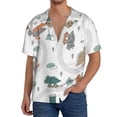 thumbnail image 1 of Kdxio Men'S Hawaiian Shirt For Men Short Sleeve Shirt Dino On A Skateboard Surf Summer Casual Holiday Beach Button Down T-Shirts, 1 of 5