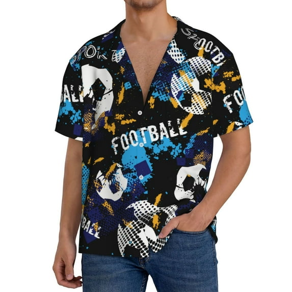Kdxio Men'S Hawaiian Shirt For Men Short Sleeve Shirt Football Summer Casual Holiday Beach Button Down T-Shirts