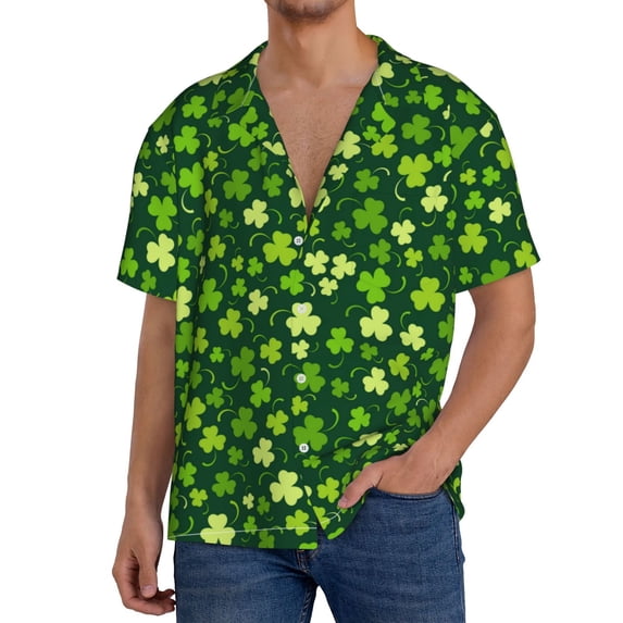 Kdxio Men'S Hawaiian Shirt For Men Short Sleeve Shirt Happy St. Patrick'S Day Summer Casual Holiday Beach Button Down T-Shirts