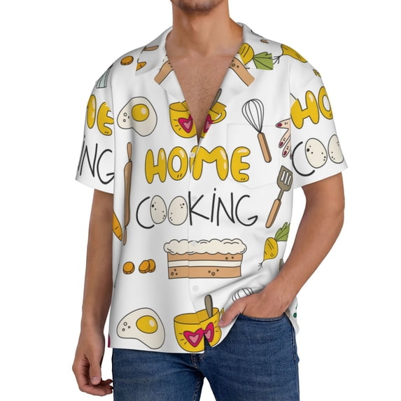 Kdxio Men'S Hawaiian Shirt For Men Short Sleeve Shirt Home Cooking Summer Casual Holiday Beach Button Down T-Shirts