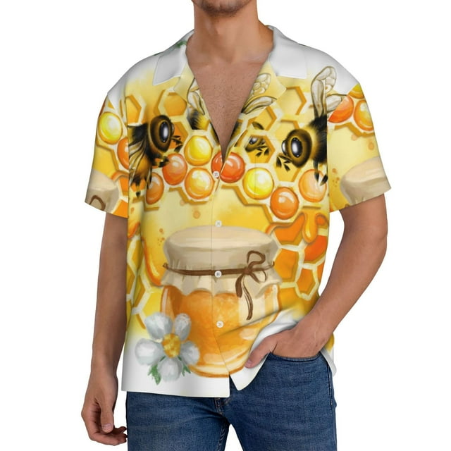 Kdxio Men'S Hawaiian Shirt For Men Short Sleeve Shirt Honey Bee Summer ...