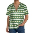 thumbnail image 1 of Kdxio Men'S Hawaiian Shirt For Men Short Sleeve Shirt Light Green Squares Summer Casual Holiday Beach Button Down T-Shirts, 1 of 5