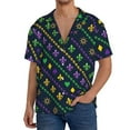 thumbnail image 1 of Kdxio Men'S Hawaiian Shirt For Men Short Sleeve Shirt Mardi Gras Strings Of Beads Summer Casual Holiday Beach Button Down T-Shirts, 1 of 5