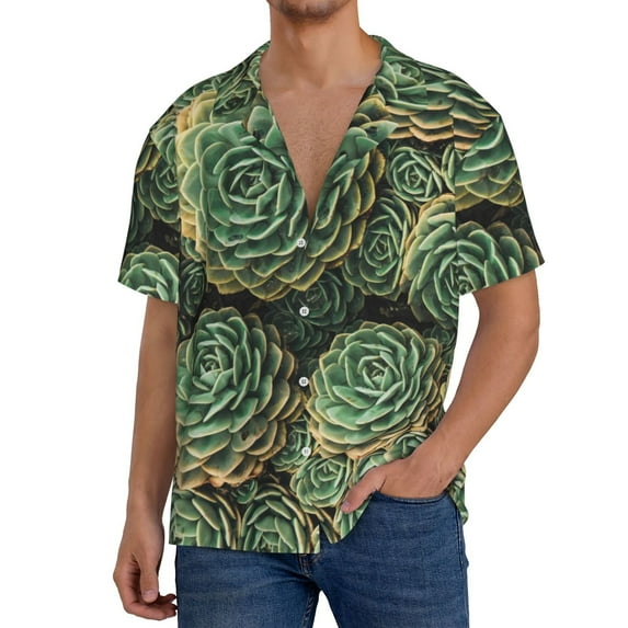 Kdxio Men'S Hawaiian Shirt For Men Short Sleeve Shirt Succulents Summer Casual Holiday Beach Button Down T-Shirts