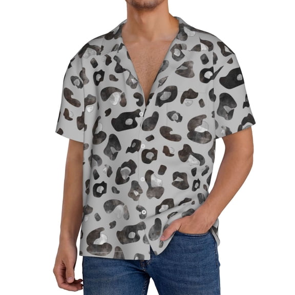 Kdxio Men'S Hawaiian Shirt For Men Short Sleeve Shirt Wild Animal Leopard Summer Casual Holiday Beach Button Down T-Shirts