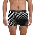 thumbnail image 1 of Kdxio Men's Boxer Briefs with 3d Black and White Checkerboard Tunnel Print - Comfortable and Breathable Underwear for Everyday Wear, 1 of 7