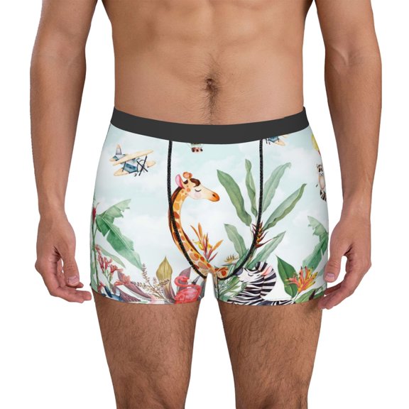 Kdxio Men's Boxer Briefs with Animals-1 Print - Comfortable and Breathable Underwear for Everyday Wear