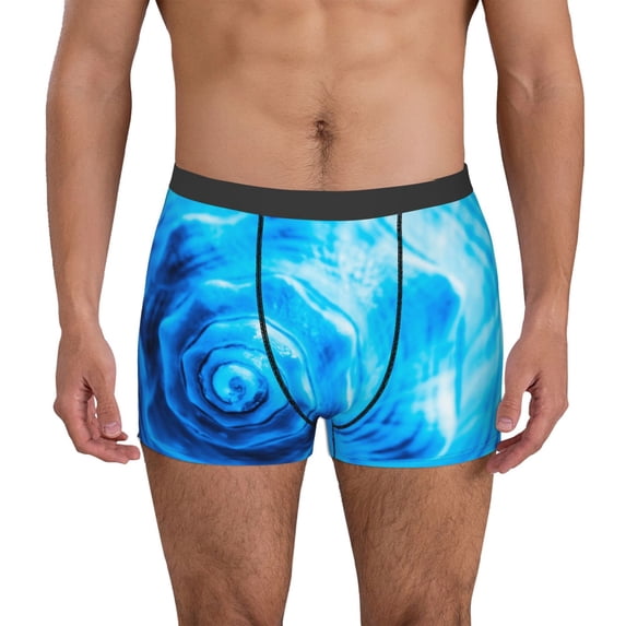 Kdxio Men's Boxer Briefs with Blue Shell Print - Comfortable and Breathable Underwear for Everyday Wear