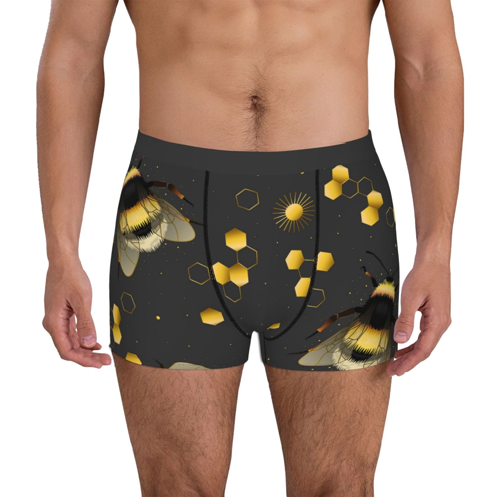 Kdxio Men's Boxer Briefs with Bumblebee Print - Comfortable and
