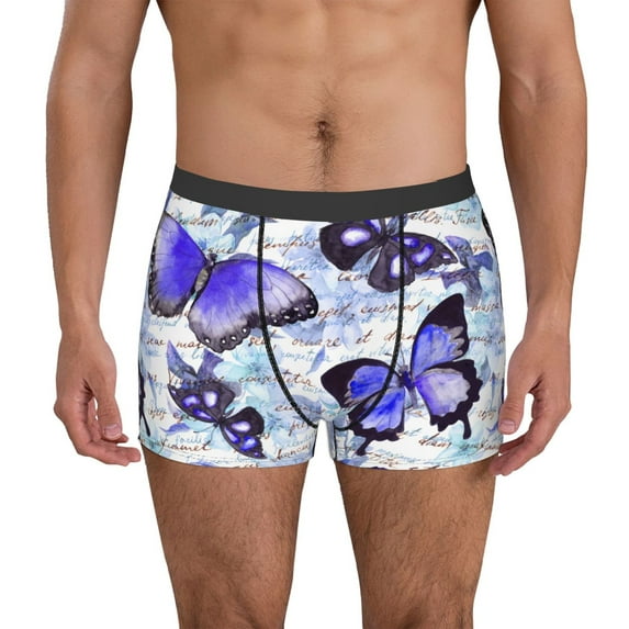 Kdxio Men's Boxer Briefs with Butterflies Print - Comfortable and Breathable Underwear for Everyday Wear