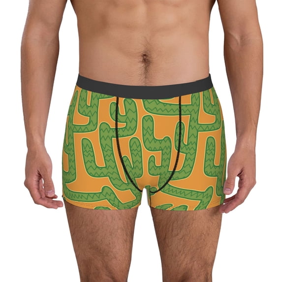 Kdxio Men's Boxer Briefs with Cactus 2 Print - Comfortable and Breathable Underwear for Everyday Wear