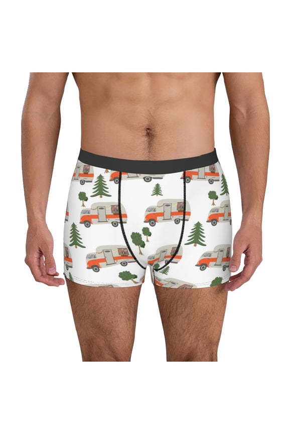 Men's Boxer Briefs with Camp Van Print - Comfortable and Breathable Underwear for Everyday Wear
