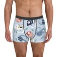 thumbnail image 1 of Kdxio Men's Boxer Briefs with Cute Chameleons On Blue Background Print - Comfortable and Breathable Underwear for Everyday Wear, 1 of 7