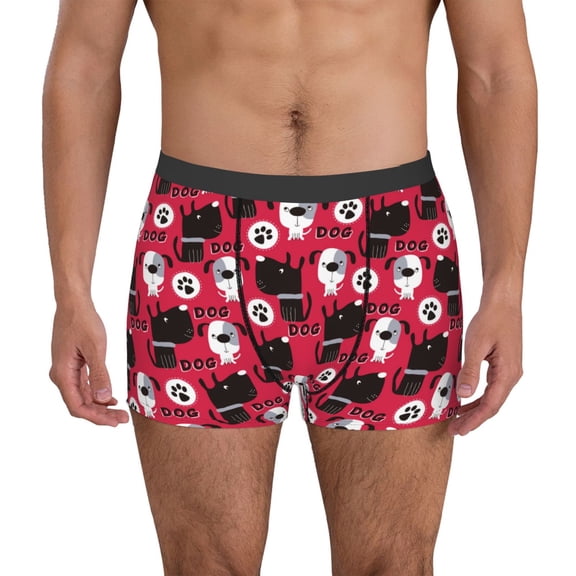 Kdxio Men's Boxer Briefs with Cute Dog Print - Comfortable and Breathable Underwear for Everyday Wear