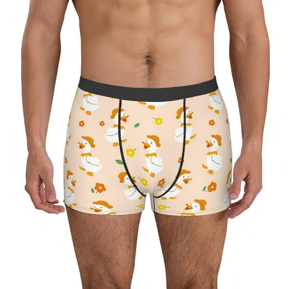Kdxio Men's Boxer Briefs with Cute Duck And Flower Print - Comfortable and Breathable Underwear for Everyday Wear