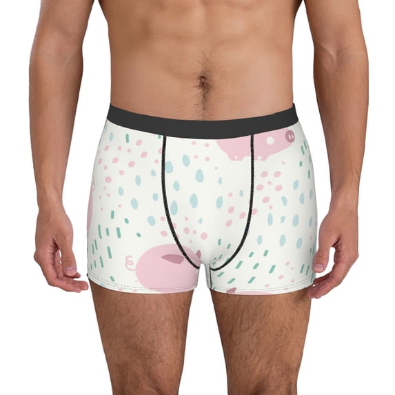 Kdxio Men's Boxer Briefs with Cute Pigs Print - Comfortable and Breathable Underwear for Everyday Wear