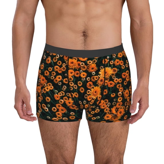 Kdxio Men's Boxer Briefs with Daisies Print - Comfortable and Breathable Underwear for Everyday Wear