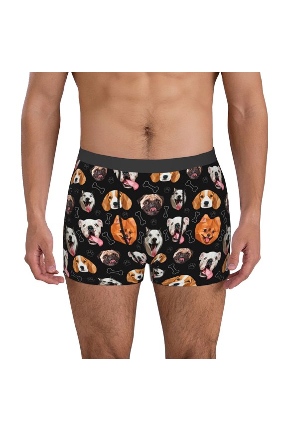 Men's Boxer Briefs with Different Breeds Of Dogs Print - Comfortable and Breathable Underwear for Everyday Wear