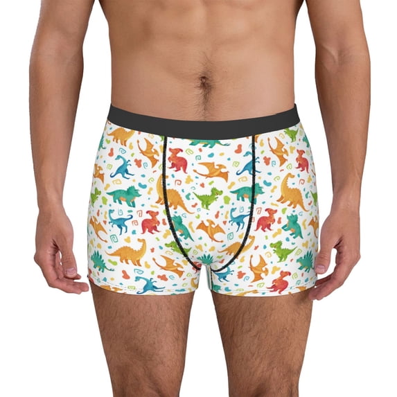 Kdxio Men's Boxer Briefs with Dinosaur Print - Comfortable and Breathable Underwear for Everyday Wear