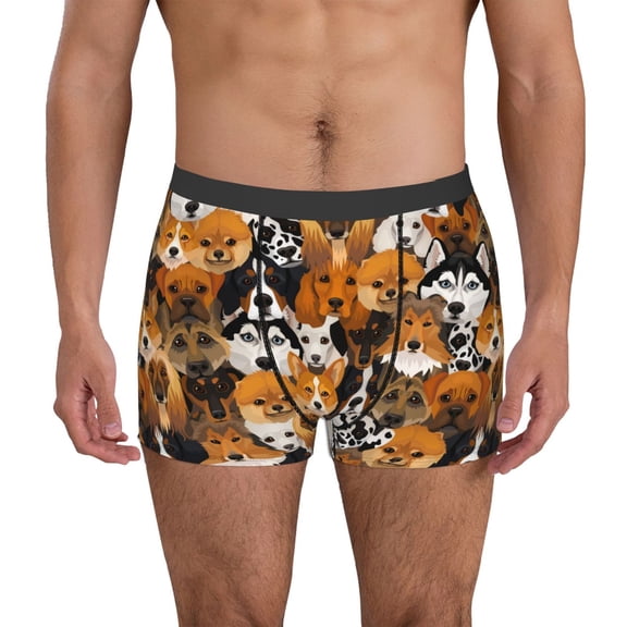Kdxio Men's Boxer Briefs with Dogs Different Breeds Print - Comfortable and Breathable Underwear for Everyday Wear