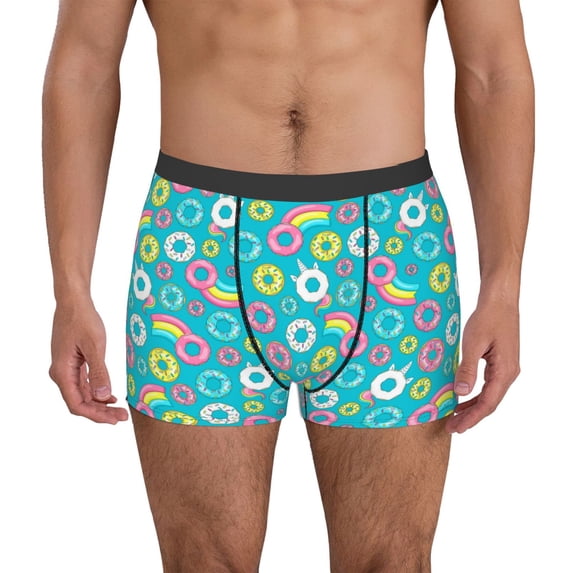 Kdxio Men's Boxer Briefs with Donut Print - Comfortable and Breathable Underwear for Everyday Wear
