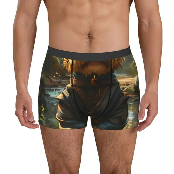 Kdxio Men's Boxer Briefs with Forest Creek Cute Dog Print - Comfortable and Breathable Underwear for Everyday Wear