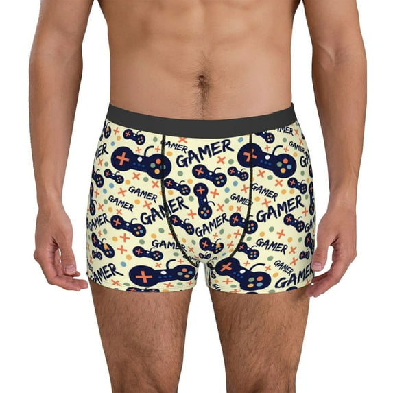 Kdxio Men's Boxer Briefs with Game Controller Print - Comfortable and Breathable Underwear for Everyday Wear