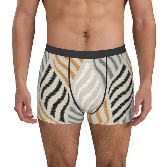 Kdxio Men's Boxer Briefs with Geometric Print - Comfortable and Breathable Underwear for Everyday Wear