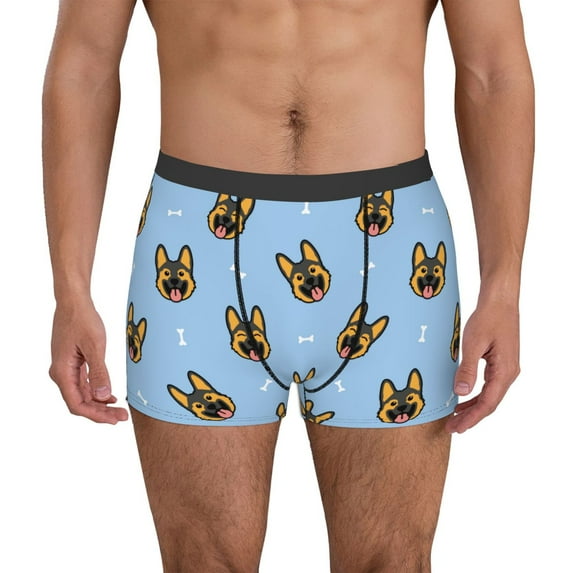 Kdxio Men's Boxer Briefs with German Shepherd Puppy Print - Comfortable and Breathable Underwear for Everyday Wear