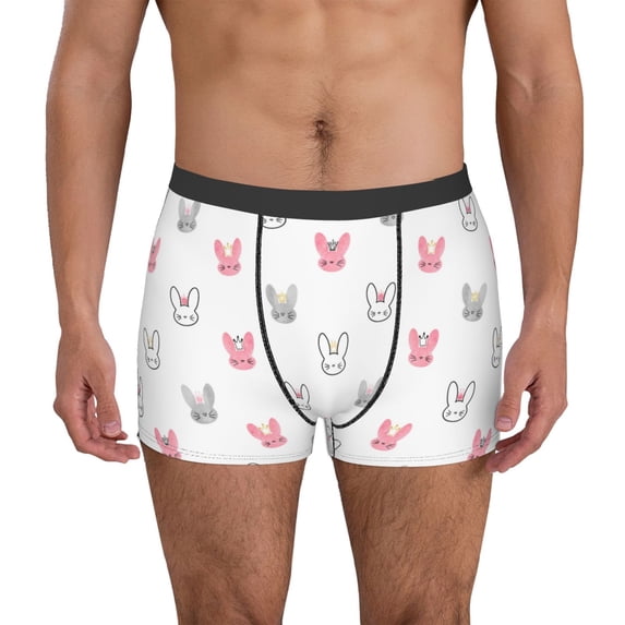 Kdxio Men's Boxer Briefs with Girl Rabbit Print - Comfortable and Breathable Underwear for Everyday Wear