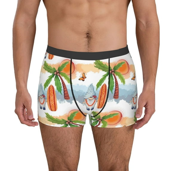 Kdxio Men's Boxer Briefs with Gnome and Surfing Print - Comfortable and Breathable Underwear for Everyday Wear