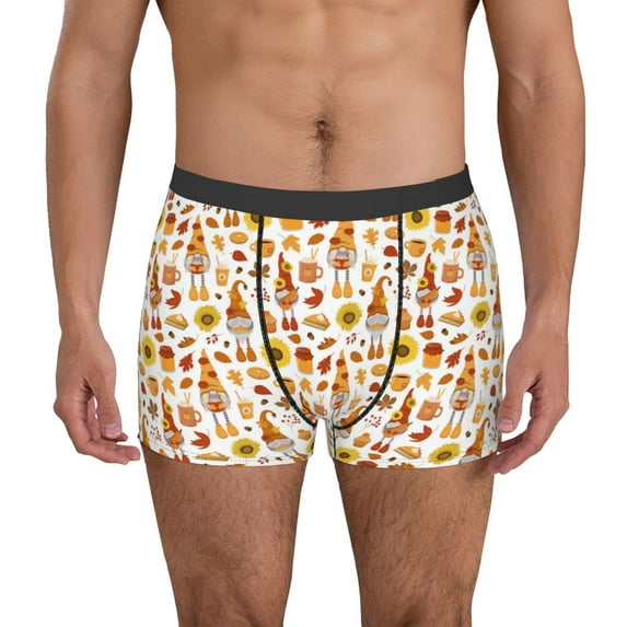Kdxio Men's Boxer Briefs with Gnomes Autumn Harvest Print - Comfortable and Breathable Underwear for Everyday Wear