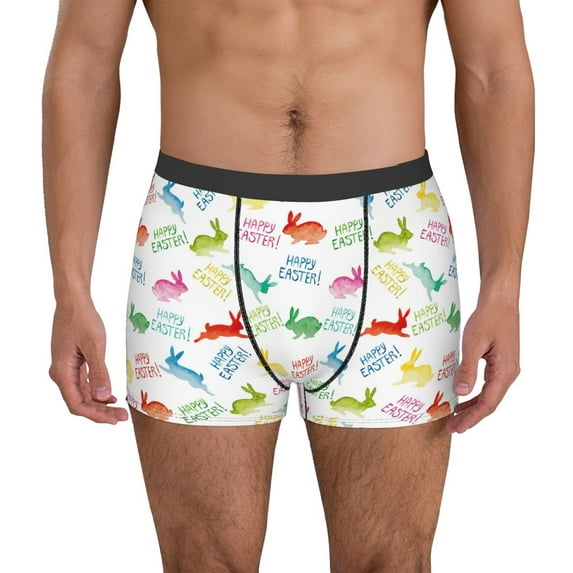 Kdxio Men's Boxer Briefs with Happy Easter Rabbit Print - Comfortable and Breathable Underwear for Everyday Wear
